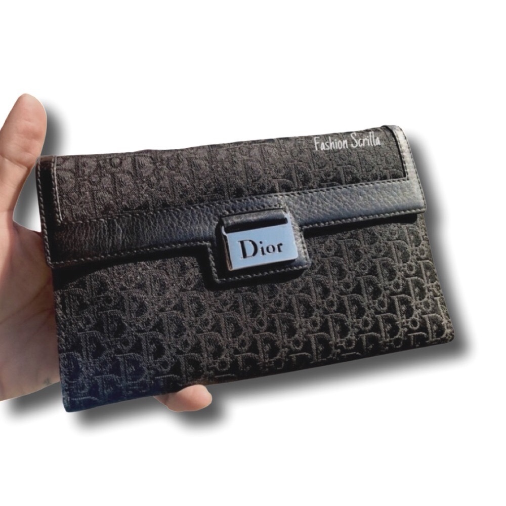 Dior John Galliano Y2K Street Chic Jacquard Black Oblique Monogram Logo Wallet - Picture 4 of 6